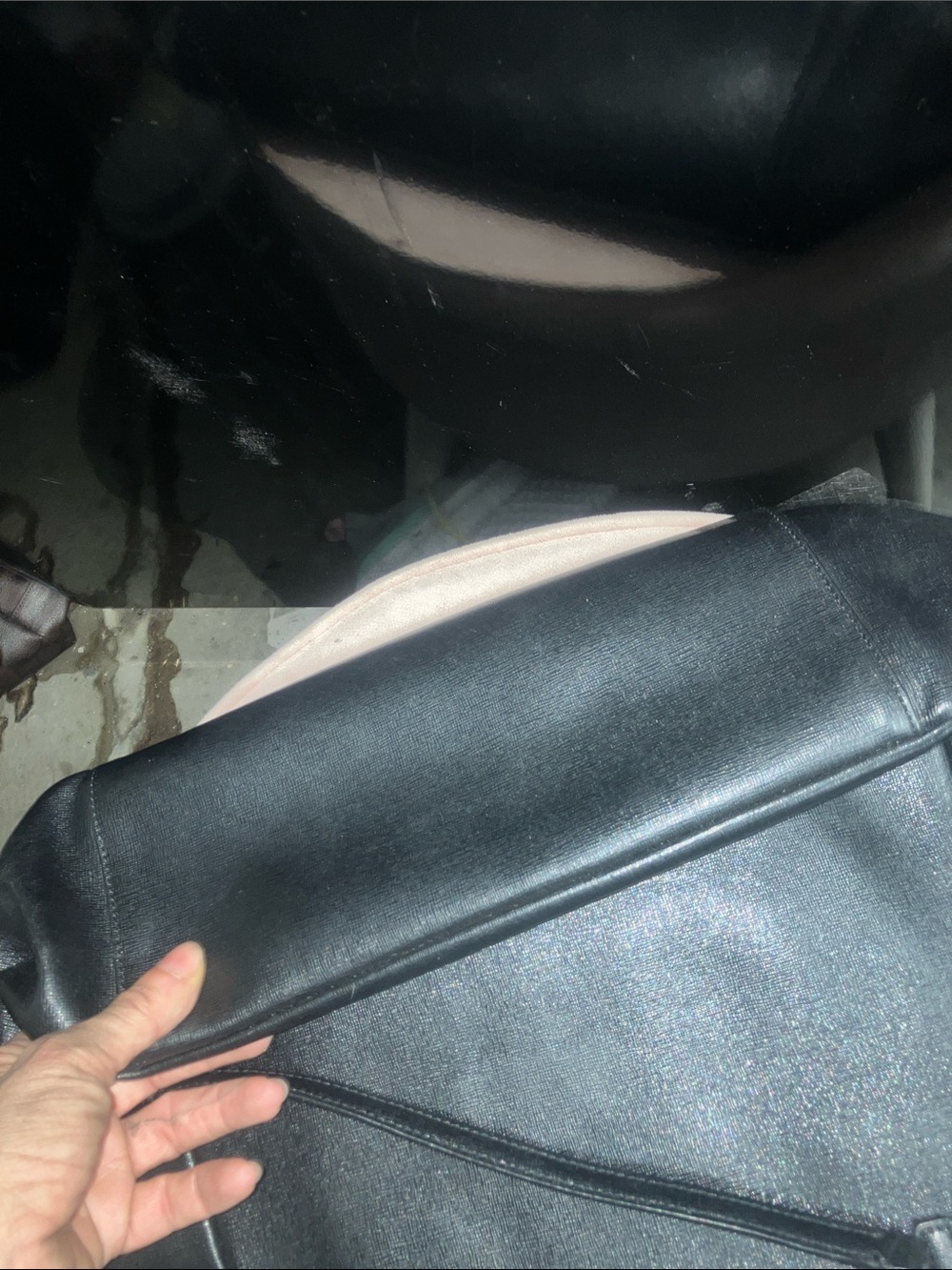 Coach Black Leather Tote with Gold Accent Tag - Picture 7 of 7